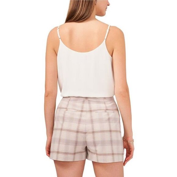 1. STATE Chiffon Inset V-Neck Spaghetti Strap Cami Large Cloud White - Picture 3 of 16